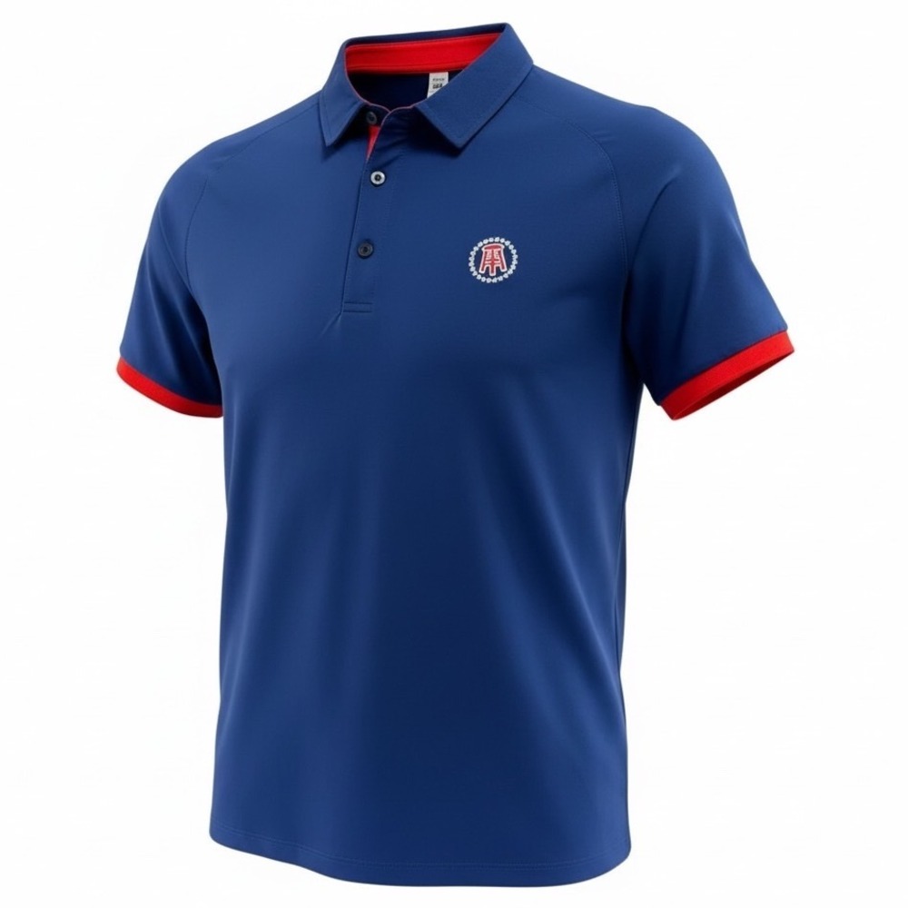 Barstool Mens Medium Blue Red Trim Polo Shirt (S44)